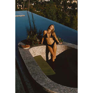 12th Tribe Sombra Black V Cut Bikini Bottoms Size SS